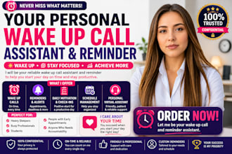 be your personal wake up call assistant and reminder virtual assistant