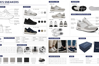 design shoe tech pack, sneakers, loafers,footwear, custom shoe design production