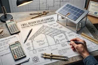 design solar carport structural plans, calculations and permit drawings