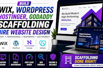 build wix wordpress hostinger godaddy scaffolding scaffold hire website design