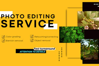 do color grading, color correction, retouching, blemish removal