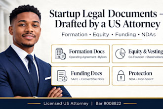 draft startup legal documents, operating agreement, and corporate bylaws