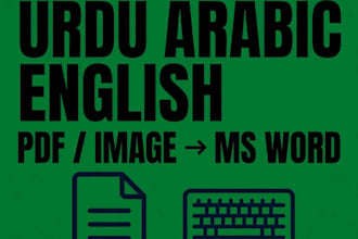 professional urdu arabic english typing pdf image to microsoft word