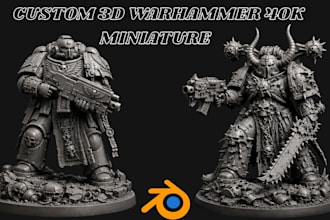 sculpt 3d warhammer 40k miniature tabletop space marine stl model for 3d print