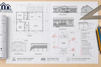 do building permit drawings, deck permit plans and city plan check corrections