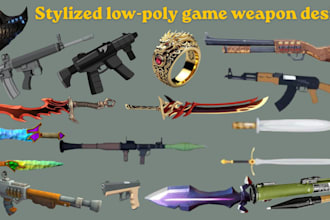 design 3d game weapon assets packs 3d game props 3d modeling game art gun swords