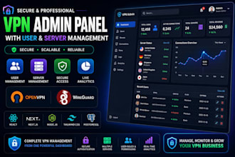 build a secure VPN admin panel with user and server management, vpn dashboard