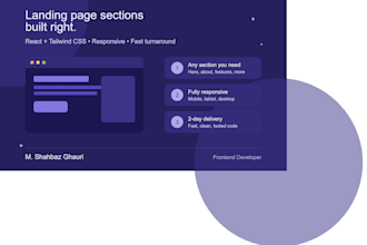 build a single landing page section with react, tailwind CSS
