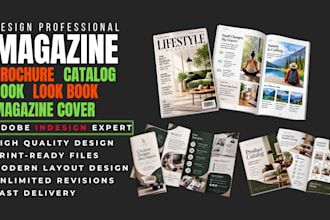 design magazine layout brochure catalog book magazine cover ebook adobe indesign