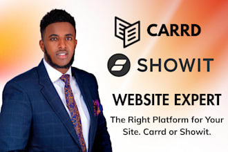 design a carrd landing page or a custom showit portfolio website