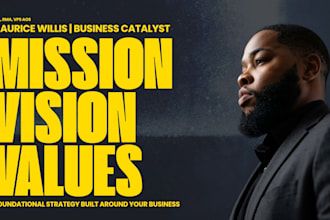 write your mission vision and core values for your business