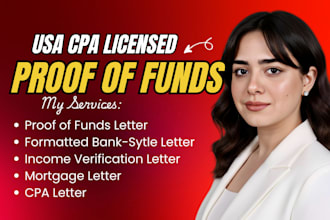 create cpa verified notarised proof of funds documentation for funding