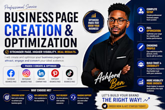 create and setup facebook business page, social media page, and instagram setup