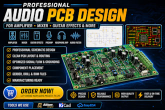 design professional audio pcb for amplifier, mixer and guitar effects