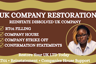 restore reinstate and reactivate your UK limited company with rt01
