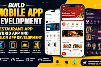 build mobile app development restaurant app hybrid app and salon app development