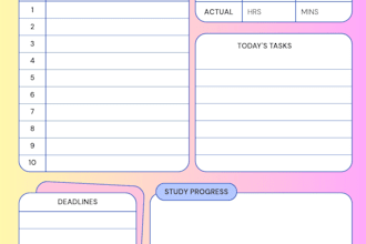 design a beautiful and customized study planner
