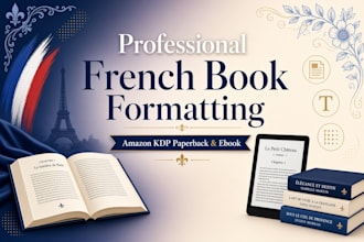 format your french book for KDP, kindle, paperback and printready PDF