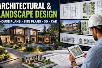 do cad, bim, 3d, architectural and landscape design for residential projects