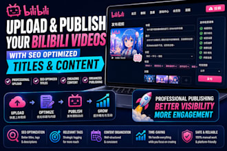 upload and publish your bilibili videos with SEO optimized titles and content
