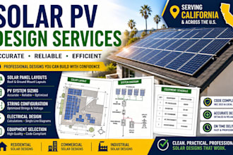 design solar pv systems, solar panels, layouts and system sizing in california