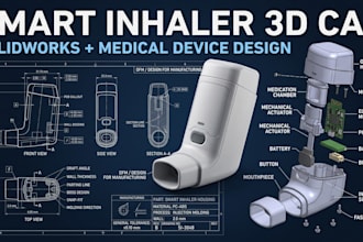 design smart inhaler medical device 3d cad solidworks
