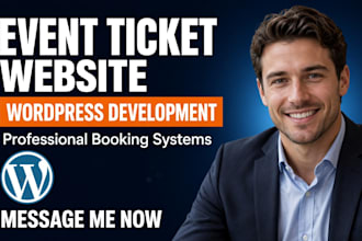build event ticket website, flight event booking app conference booking website
