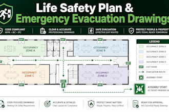 design life safety plan and emergency evacuation drawings
