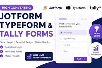 design high converting jotform typeform and tally forms with smart logic setup