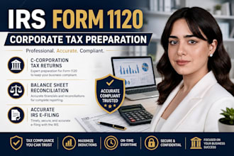 prepare and file irs form 1120 u s corporation income tax return