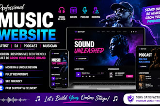 do music website, artist website, dj website, podcast website, musician website,