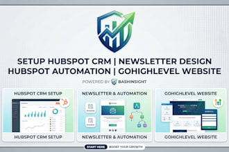 setup hubspot CRM newsletter design hubspot automation gohighlevel website