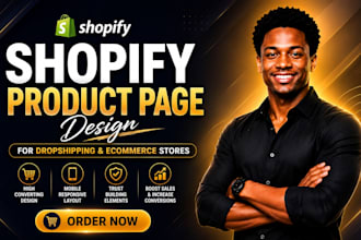 design shopify product page for dropshipping and ecommerce store