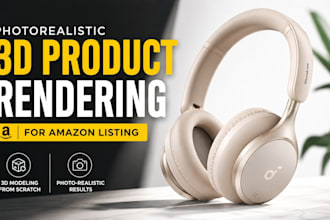 create photorealistic 3d product rendering and 3d product modeling for amazon
