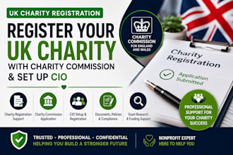 register your UK charity with charity commission and set up cio