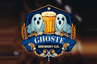design super ghoste brewery company logo