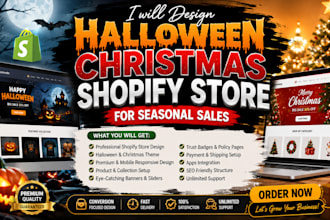 design halloween christmas shopify store for seasonal sales