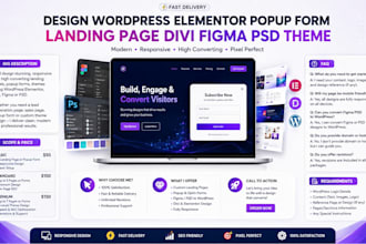 design wordpress elementor popup form landing page divi figma PSD theme website