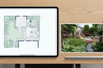 hardscape deck patio site plan permit drawing cad 3d landscape design rendering