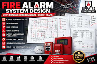 design nfpa 72 fire alarm system, shop drawings, riser diagram and permit plans