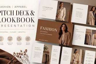 design a fashion or apparel pitch deck, and look apparel book deck presentation