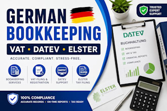 do german bookkeeping, vat filing, datev and elster tax support