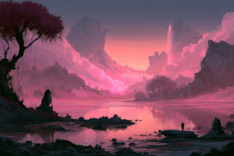 design detailed fantasy landscapes and environments