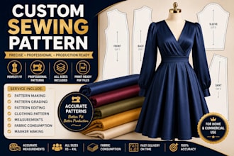 create custom sewing patterns, clothing patterns and pattern grading