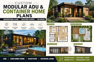 design custom modular adu and backyard plans container homes and spa layouts