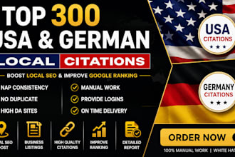 do 300 USA german local citations and directory submission
