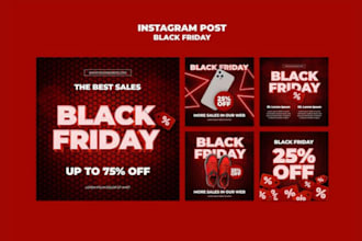 black friday shopify social media design promo ads sales banner event flyers