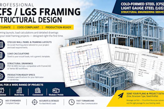 design lgs and cfs steel framing structural drawings