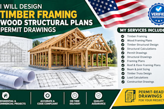 design timber framing wood structural plans permit drawings