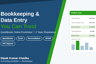 quickbooks bookkeeping, data entry, and bank reconciliation